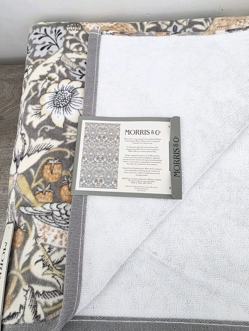 Set of 3 William Morris & Co Velour Strawberry Thief Towels